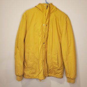 Topman golden yellow puffer winter coat jacket S